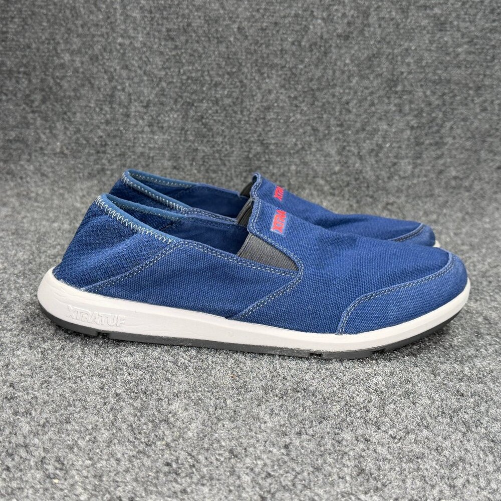 XtraTuf YellowTail Slip On Deck Shoes‎ Men's Size 8 Blue Canvas Convertible Heel